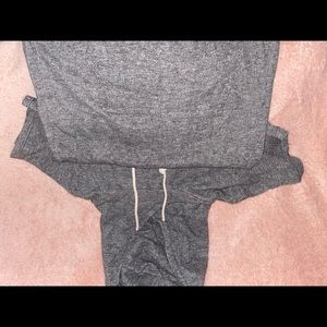 Short sleeve hoodie.